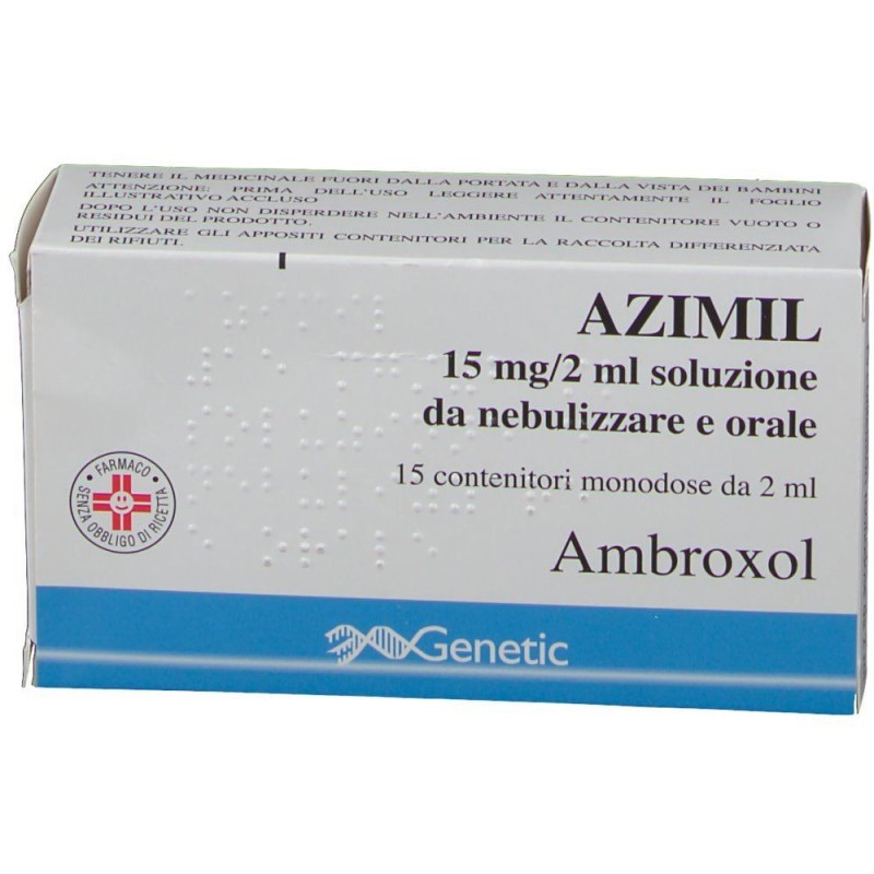 Genetic Azimil 15 Mg/2 Ml Soluzione Da Nebulizzare E Orale Azimil 15 Mg/5 Ml Sciroppo In Contenitore Monodose Azimil 15 Mg/5 Ml 