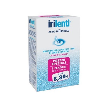 Montefarmaco Otc Soluzione Unica Per Lenti A Contatto Irilenti Con Acido Ialuronico 2 Flaconi Da 360 Ml + 100 Ml