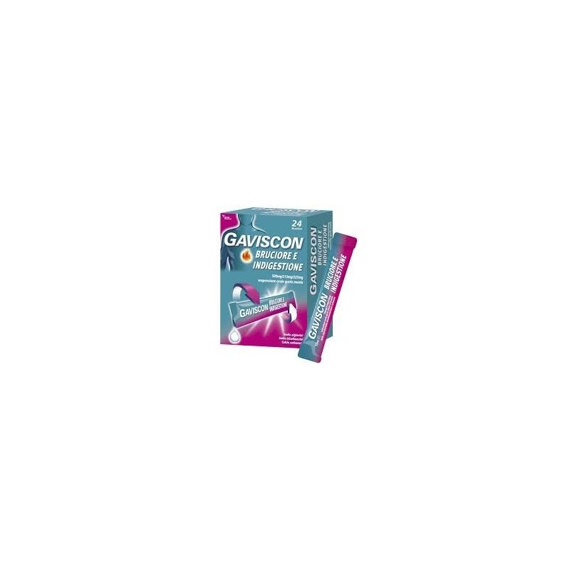 Reckitt Benckiser H. Gaviscon Bruciore E Indigestione 500mg/213mg/325mg Sospensione Orale Gusto Menta Sodio Alginato/sodio Bicar