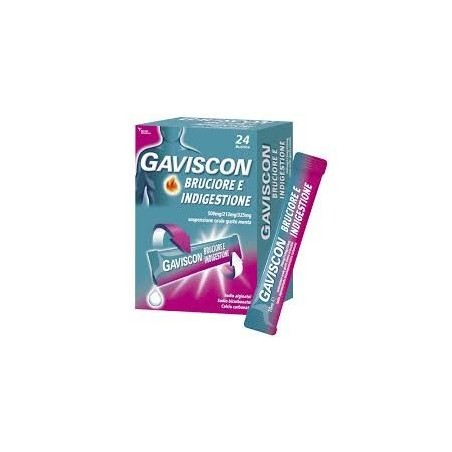 Reckitt Benckiser H. Gaviscon Bruciore E Indigestione 500mg/213mg/325mg Sospensione Orale Gusto Menta Sodio Alginato/sodio Bicar