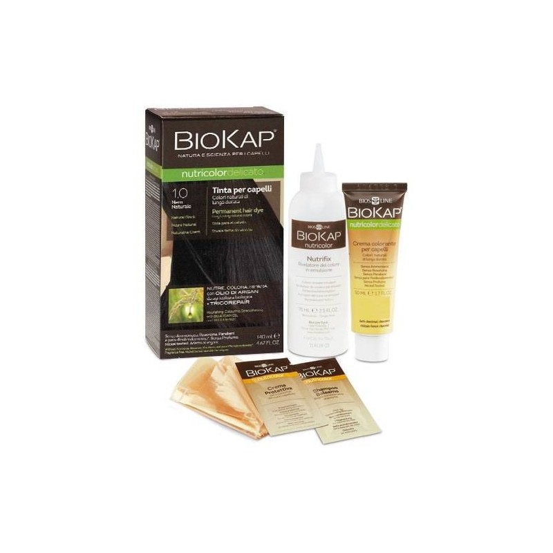 Bios Line Biokap Nutricolor Delicato 1,0 Nero Naturale Tinta Tubo + Flacone