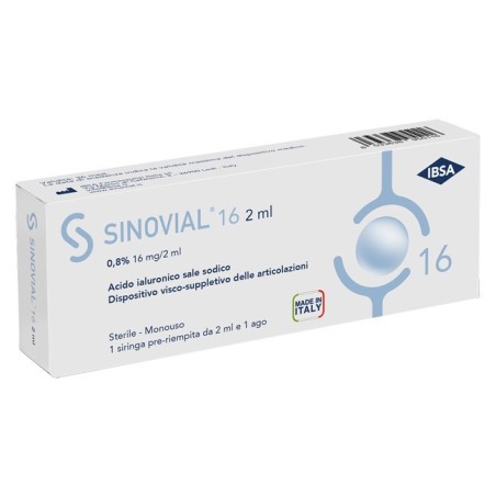 Ibsa Farmaceutici Italia Siringa Intra-articolare Sinovial 16 Acido Ialuronico 0,8% 16 Mg/2 Ml 1 Fs + Ago Gauge 21 1 Pezzo