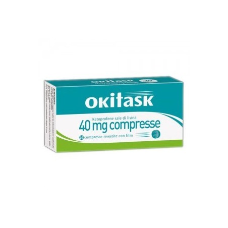 Dompe' Farmaceutici Okitask 40 Mg Compresse Rivestite Con Film Ketoprofene Sale Di Lisina