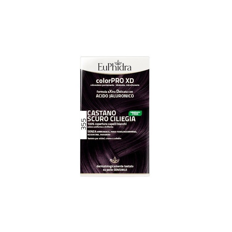 Zeta Farmaceutici Euphidra Colorpro Xd 355 Castano Scuro Ciliegia Gel Colorante Capelli In Flacone + Attivante + Balsamo + Guant