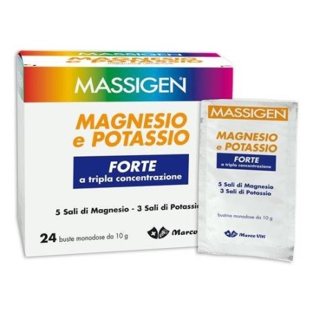 Marco Viti Farmaceutici Massigen Magnesio E Potassio Forte 24 Bustine + 6 Gratis