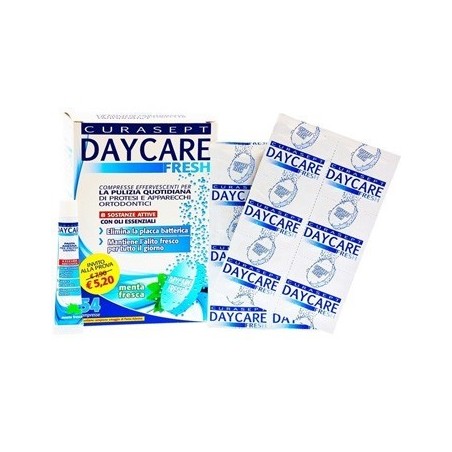 Curasept Daycare Fresh Detergente Per Protesi Dentaria 54 Compresse Effervescenti + Pasta Adesiva Omaggio