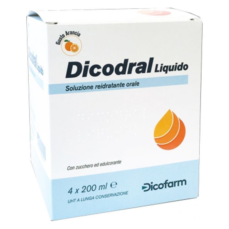 Dicofarm Dicodral Liquido Soluzione Reidratante Orale 4 X 200 Ml