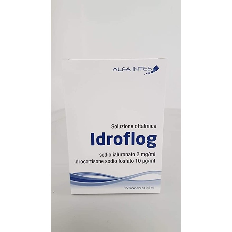 Alfa Intes Soluzione Oftalmica Idroflog A Base Di Ialuronato Di Sodio E Idrocortisone Sodio Fosfato 15 Flaconcini Da 0,5 Ml