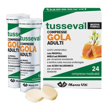 Marco Viti Farmaceutici Tusseval Gola Adulti 24 Compresse Masticabili Limone E Miele