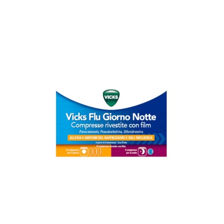 Procter & Gamble Vicks Flu Giorno Notte Compresse Rivestite Con Film Paracetamolo, Pseudoefedrina Cloridrato E Difenidramina Clo