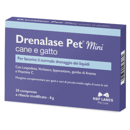 N. B. F. Lanes Drenalase Pet Mini Cane Gatto 20 Compresse