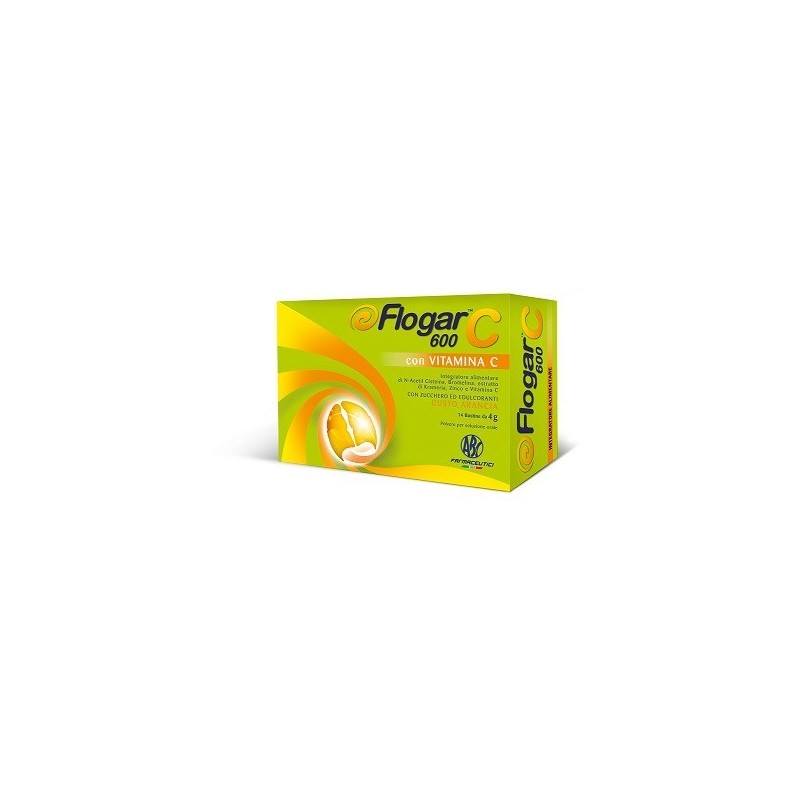 Abc Farmaceutici Flogar C 600 Con Vitamina C 14 Bustine Gusto Arancia