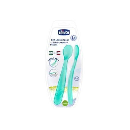 Artsana Chicco Cucchiaio Silicone Maschile Bi Pack 6m+