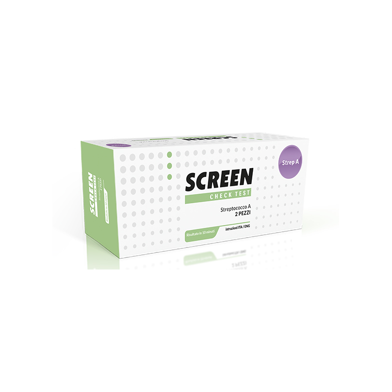 Screen Pharma S Test Rapido Streptococco Tampone Faringeo Screen 2 Pezzi Self Test Strep A