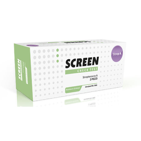 Screen Pharma S Test Rapido Streptococco Tampone Faringeo Screen 2 Pezzi Self Test Strep A