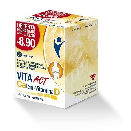 F&f Vita Act Calcio + Vitamina D 60 Compresse