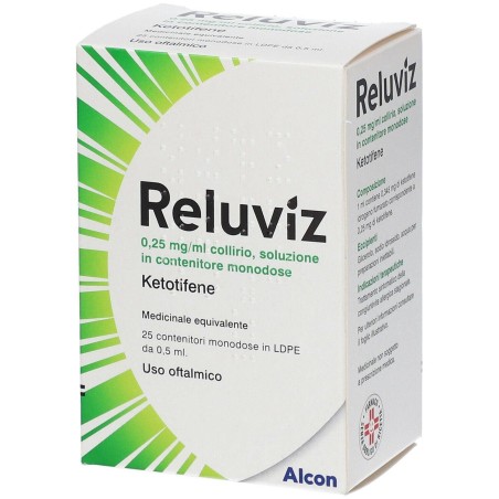 Genetic Reluviz 0,25 Mg/ml Collirio, Soluzione Reluviz 0,25 Mg/ml Collirio, Soluzione In Contenitore Monodose Ketotifene Medicin