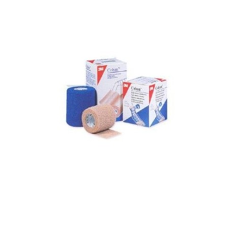 3m Italia Benda Elastica Compressiva Autoadesiva Coban 7,5x200cm In Estensione 7,5x450cm Colore Blu