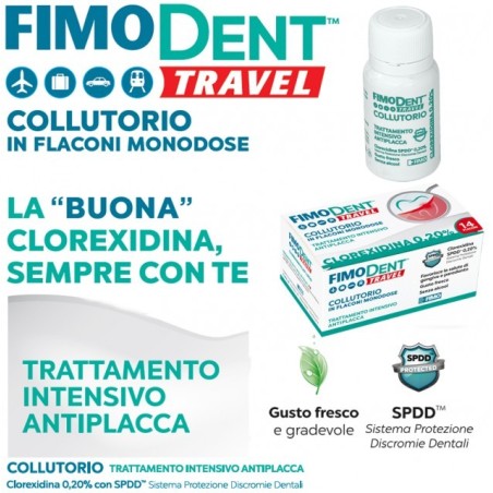 Fimodent Travel Collutorio Clorexidina Spdd 0,20% 14 Flaconcini Monodose 10 Ml