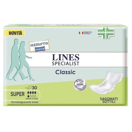 Fater Pannolone Lines Specialist Classic Sagomato Sottile Super 30 Pezzi