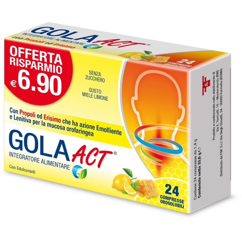 F&f Gola Act Miele E Limone 24 Compresse Orosolubili