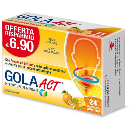 F&f Gola Act Miele Arancia 24 Compresse Orosolubili