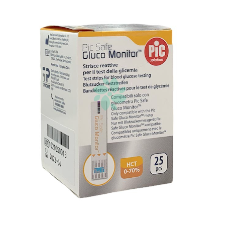 Pikdare Strisce Misurazione Glicemia Pic Gluco Monitor 25 Pezzi