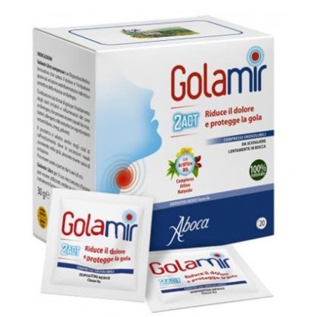 Golamir 2ACT Trattamento per il mal di gola 20 compresse