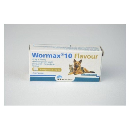 Loxavet Pharma Gmbh Wormax 10 Flavour 50 Mg + 500 Mg Compresse Per Cani E Gatti