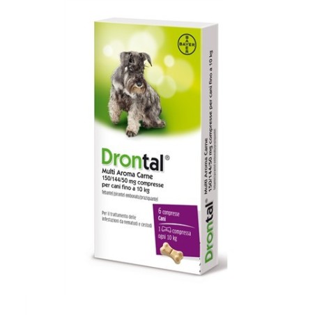 Vetoquinol S. A. Drontal Multi Aroma Carne 150/144/50 Mg Compresse Per Cani Fino A 10 Kg