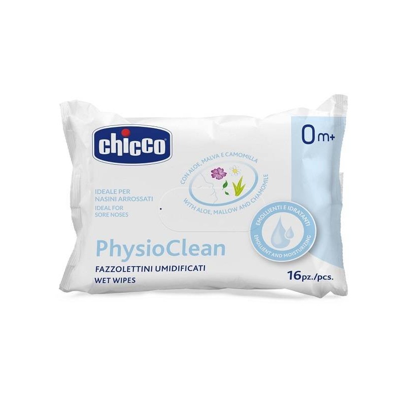 Chicco Fazzolettini Umidificati Physioclean 16 Pezzi