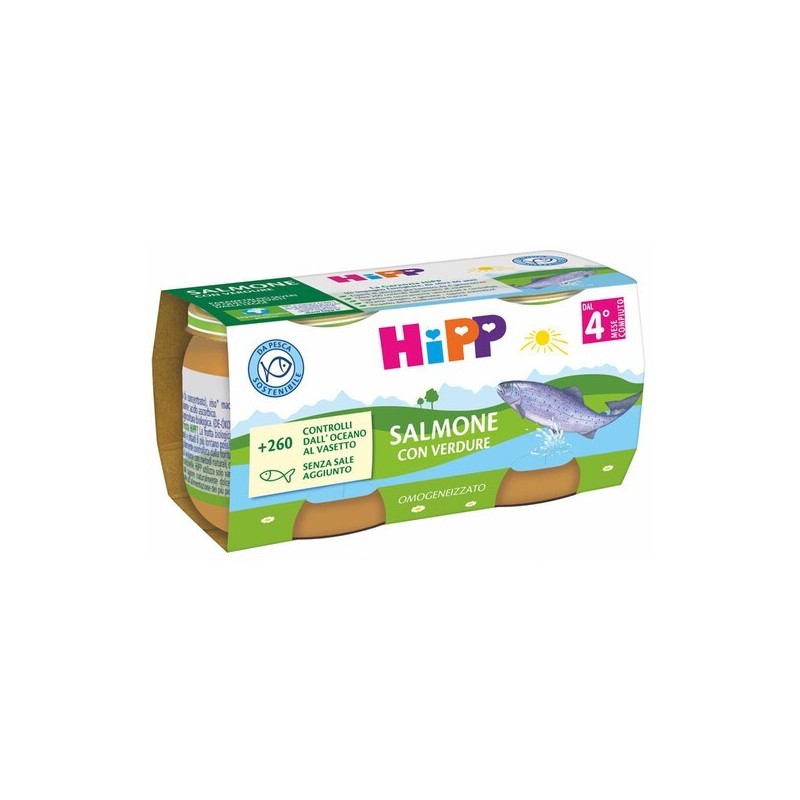 Hipp Italia Hipp Omogeneizzato Salmone/verdure 4x80 G