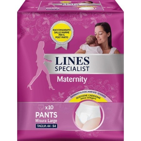 Fater Lines Specialist Maternity Mutandina Assorbente Per Perdite Post Parto Misura Large 10 Pezzi