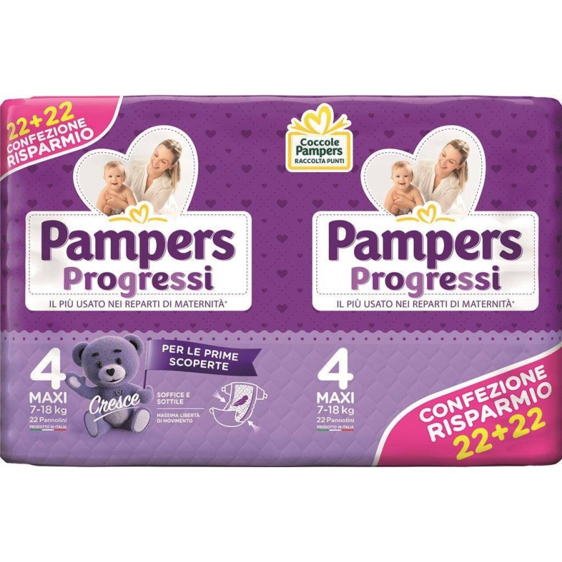 Fater Pampers Progressi Maxi Pannolino 4 7-18kg 44 Pezzi