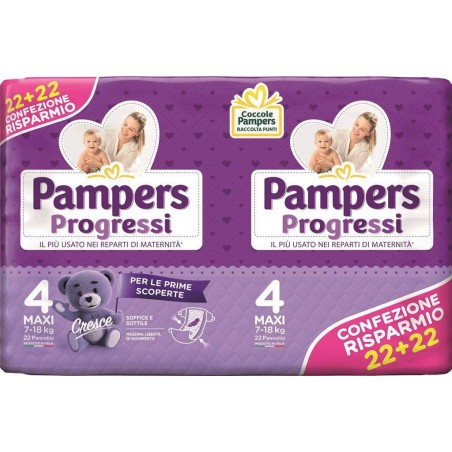 Fater Pampers Progressi Maxi Pannolino 4 7-18kg 44 Pezzi