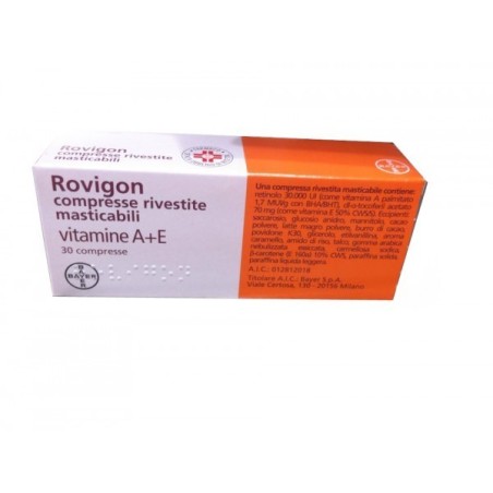 Teofarma Rovigon Compresse Rivestite Masticabili Vitamine A+e 30 Compresse