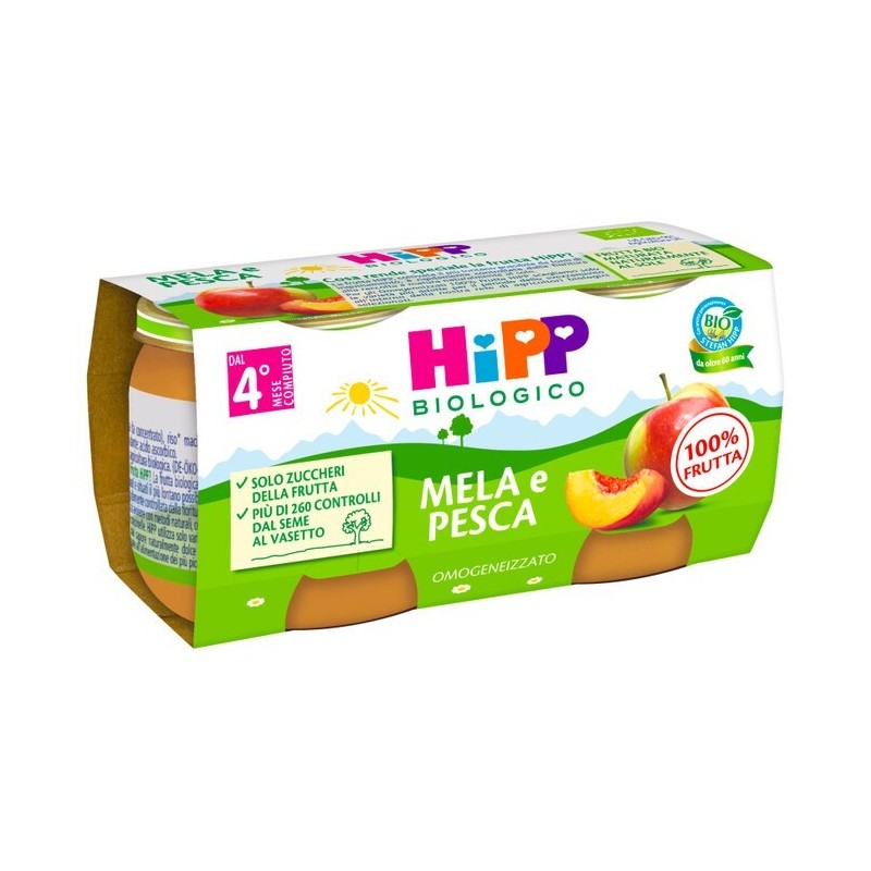 Hipp Italia Hipp Bio Omogeneizzato Mela/pesca 2 X 80 G