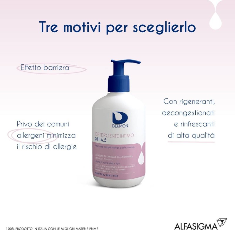 Alfasigma Dermon Detergente Intimo Uso Frequente Ph 4,5 500 Ml