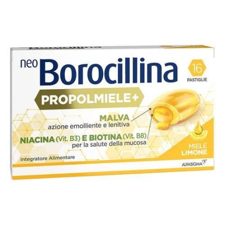 Alfasigma Neoborocillina Propolmiele+ Miele/limone 16 Pastiglie