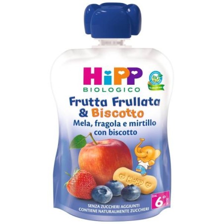 Hipp Italia Hipp Bio Frutta Frull&biscotto Mela Fragola Mirtillo Biscotto 90 G