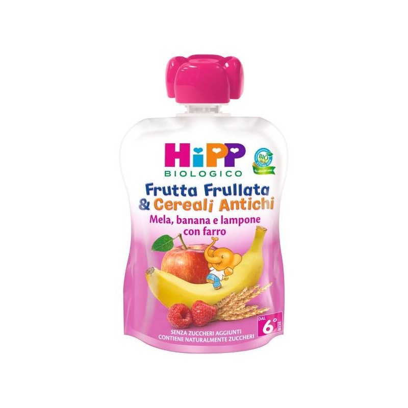 Hipp Italia Hipp Bio Frutta Frullata&cereali Antichi Mela Banana Lampone Farro 90 G