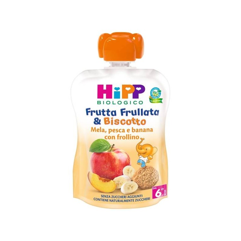 Hipp Italia Hipp Bio Frutta Frullata &biscotto Mela Pesca Banana Frollino 90 G