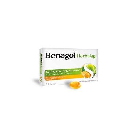 Reckitt Benckiser H. Benagol Herbal Miele 24 Pastiglie