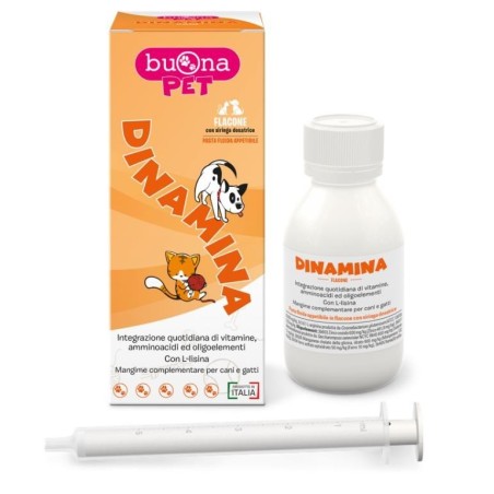 Buona Societa' Benefit Dinamina Mangime Complementare Cani Gatti Flacone Con Siringa Dosatrice In Pasta 60 G Buonapet