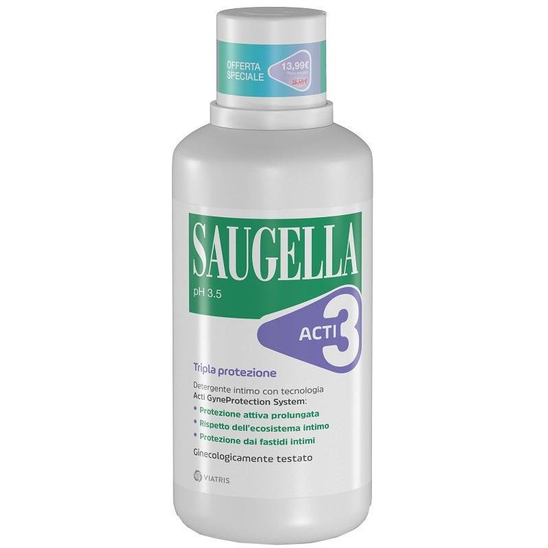 Meda Pharma Saugella Acti3 Detergente Intimo 500 Ml Taglio Prezzo