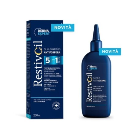 Perrigo Italia Restivoil Derma Expert Sistema Antiforfora 5 In 1 Shampoo 250 Ml + Siero 150 Ml