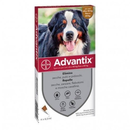 Elanco Italia Advantix Spot-on Per Cani Oltre 40 Kg Fino A 60 Kg