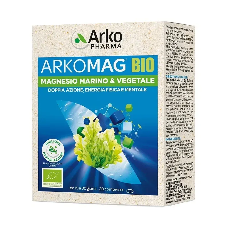 Arkofarm Arkomag Bio Magnesio Marino & Vegetale 30 Compresse