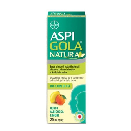 Bayer Aspi Gola Natura Spray Albicocca Limone 20 Ml