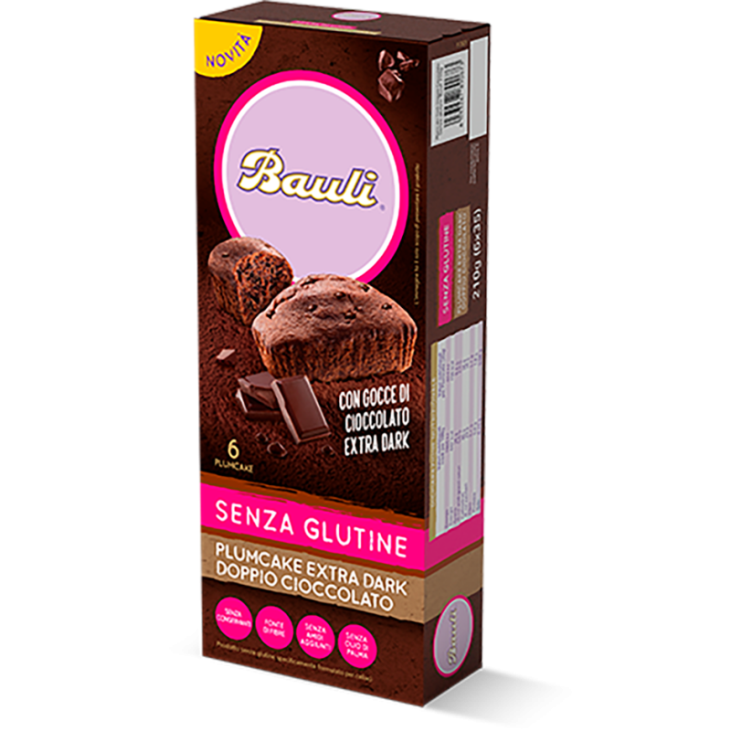 Alpipan Bauli Plumcake Extra Dark Doppio Cioccolato 6 Pezzi Da 35 G